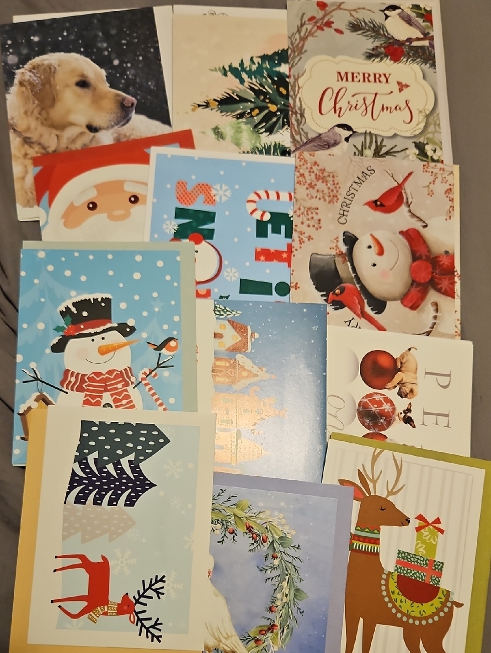 Lot Of 12 Assorted Christmas Cards